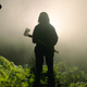 In the Earth’s Zac (Reece Shearsmith) lurks in the mist.